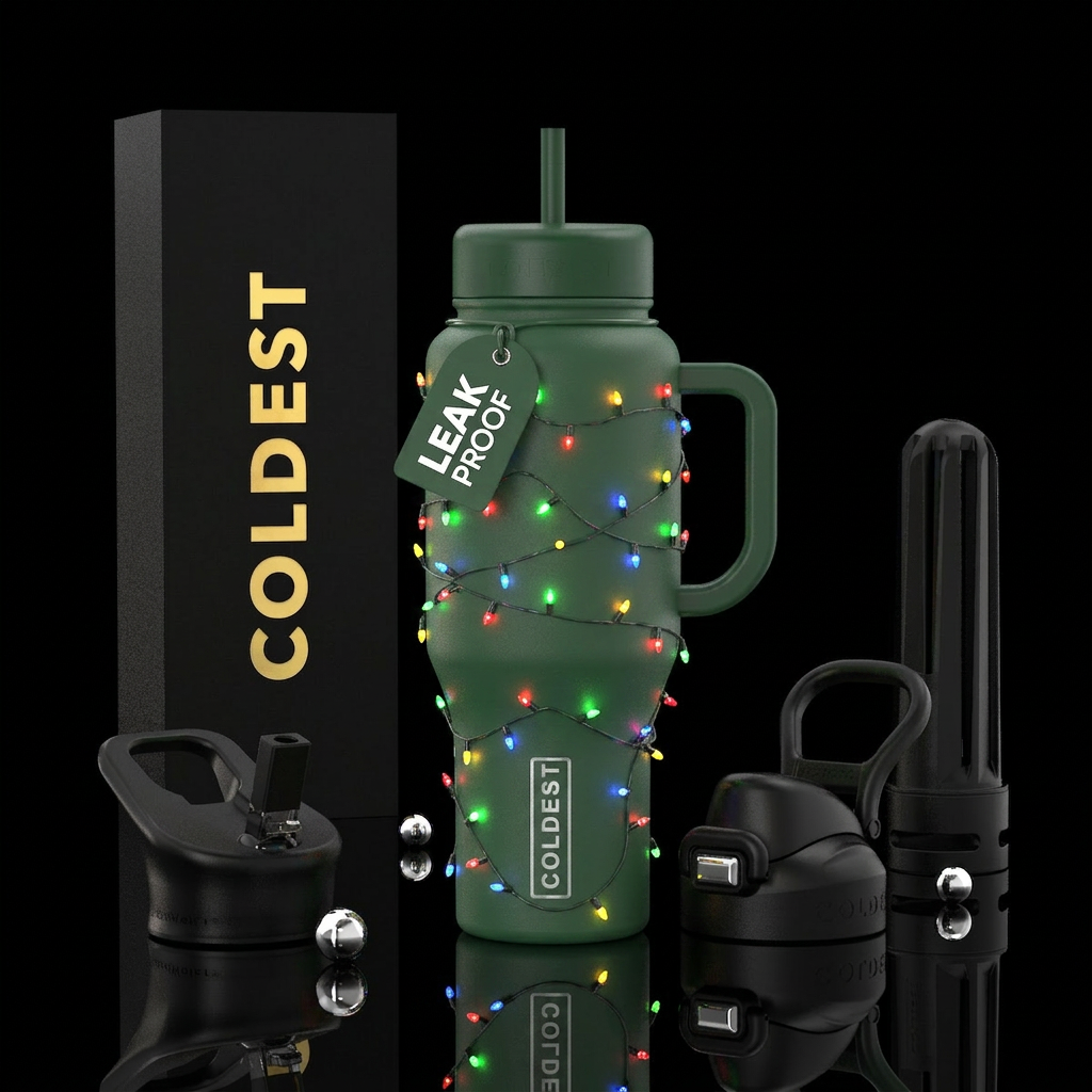 Glowie Christmas lights water bottle design