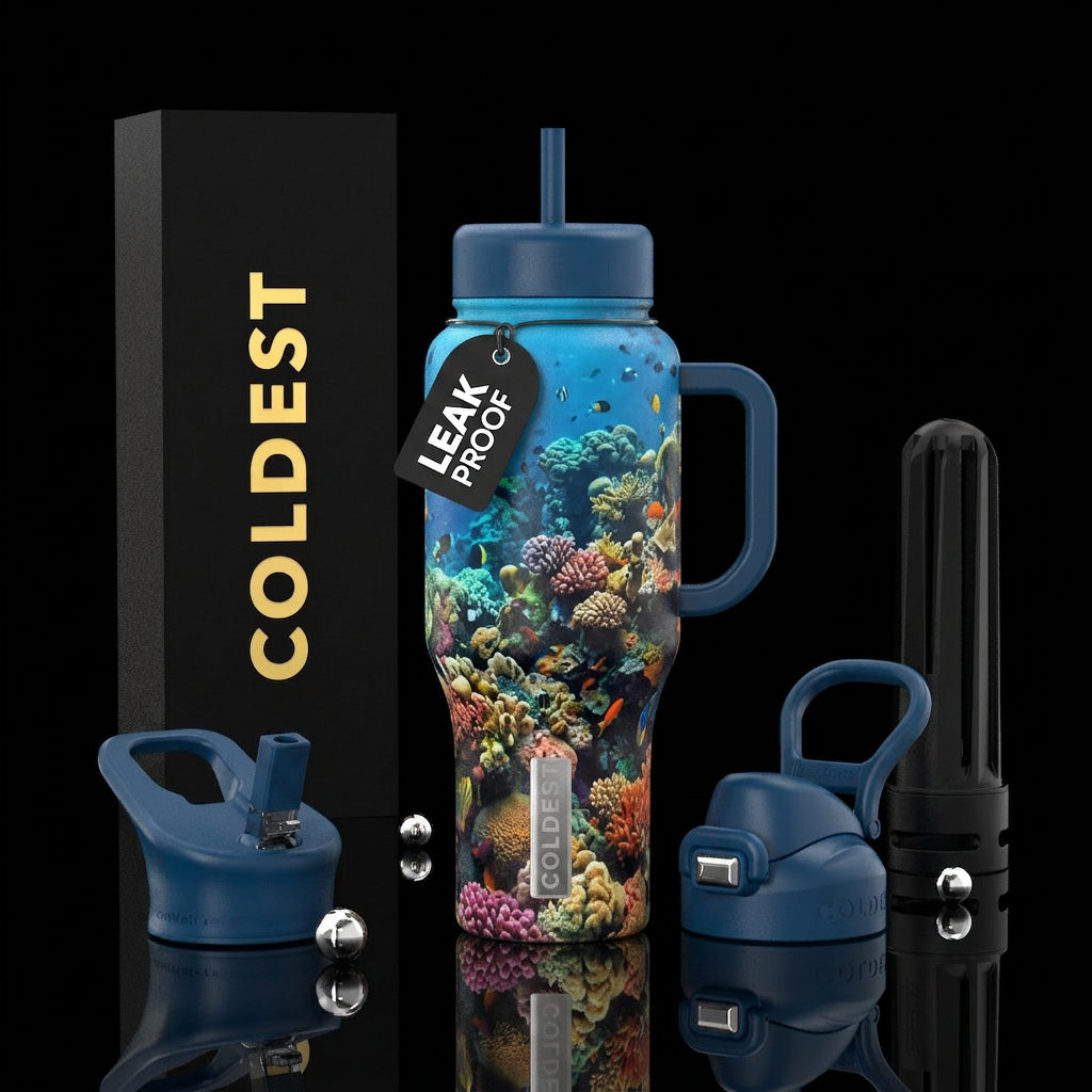 Underwater reef water bottle design
