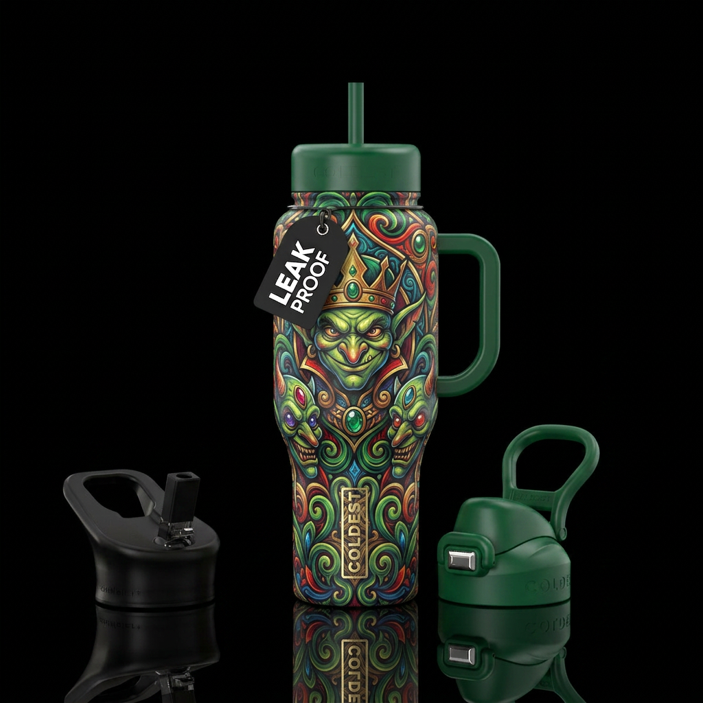 The goblin king water bottle design