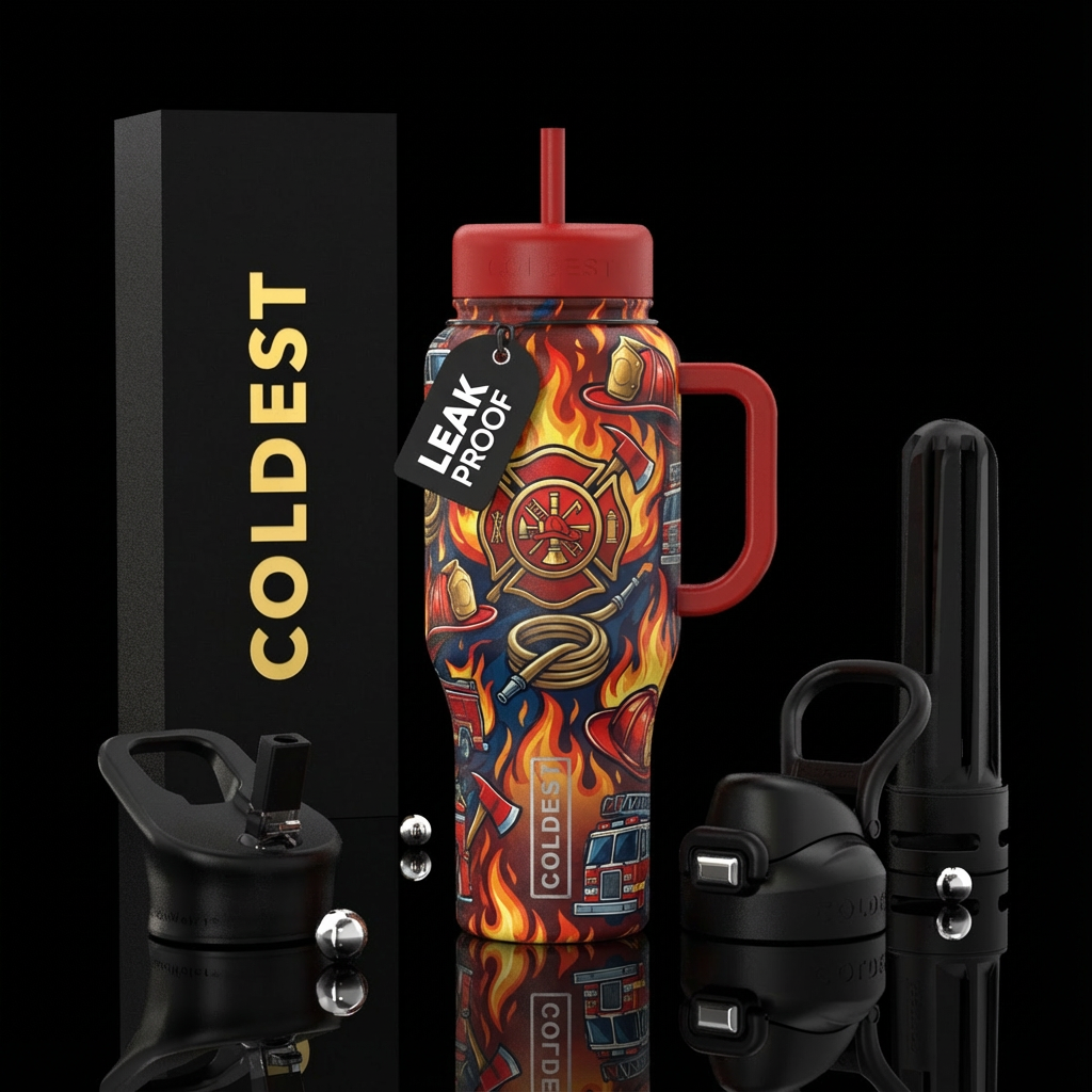 Firefighter water bottle design