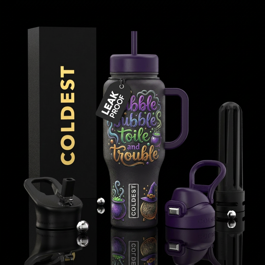 Bubble bubble toil and trouble water bottle design