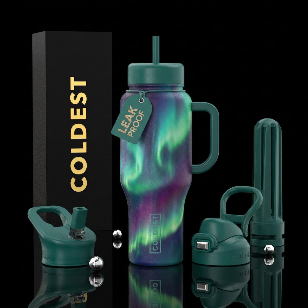 Aurora Borealis water bottle design