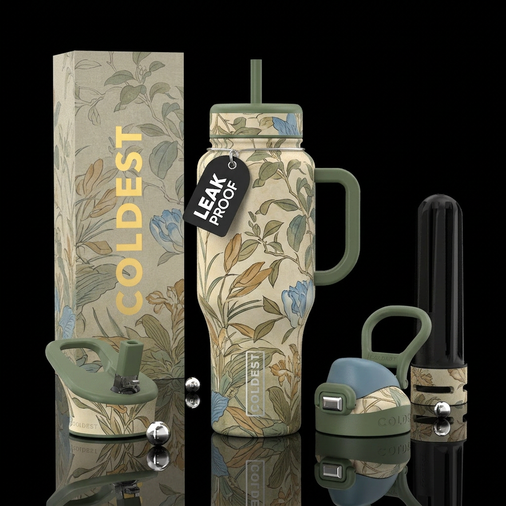 Soft Botanicals water bottle design