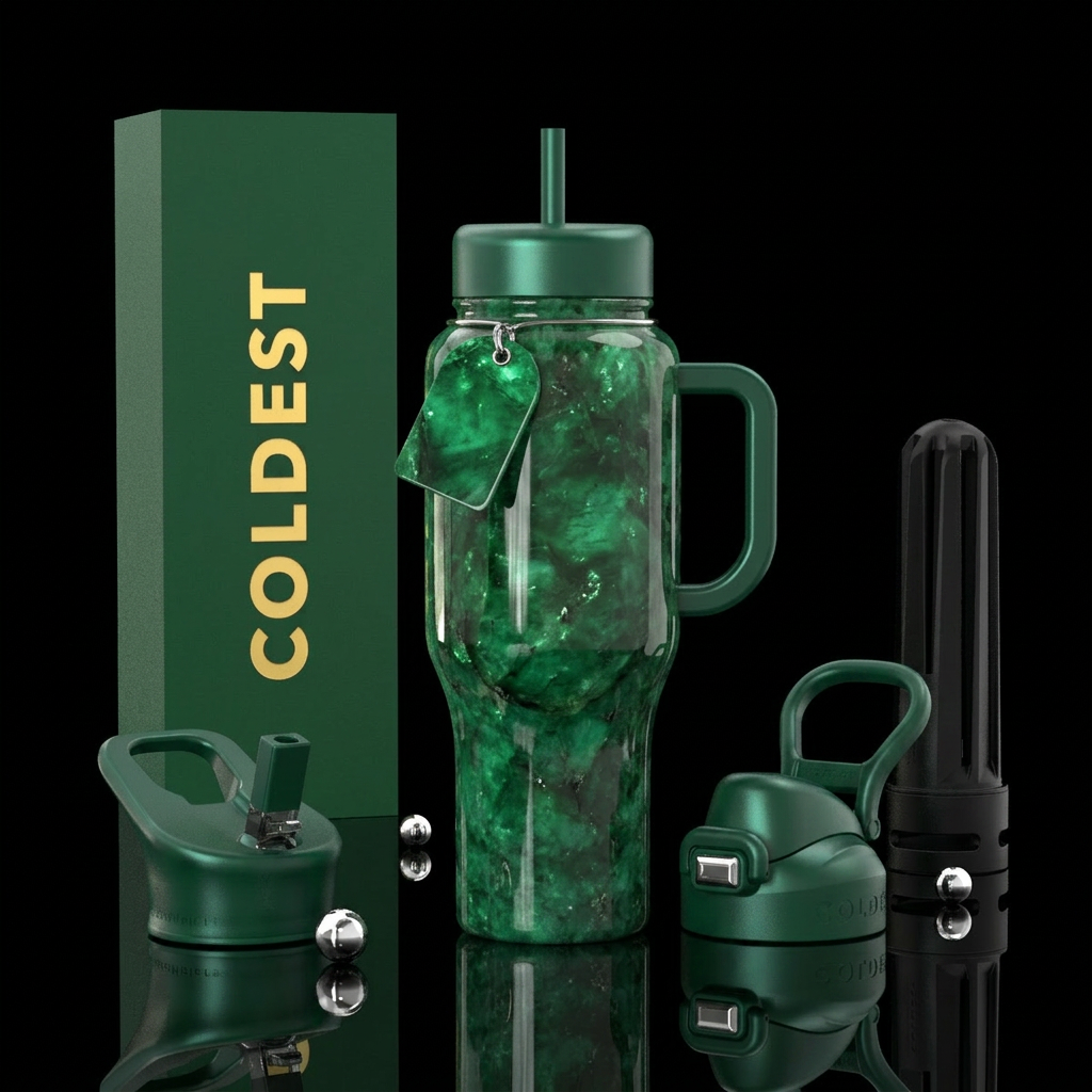 Emerald water bottle design