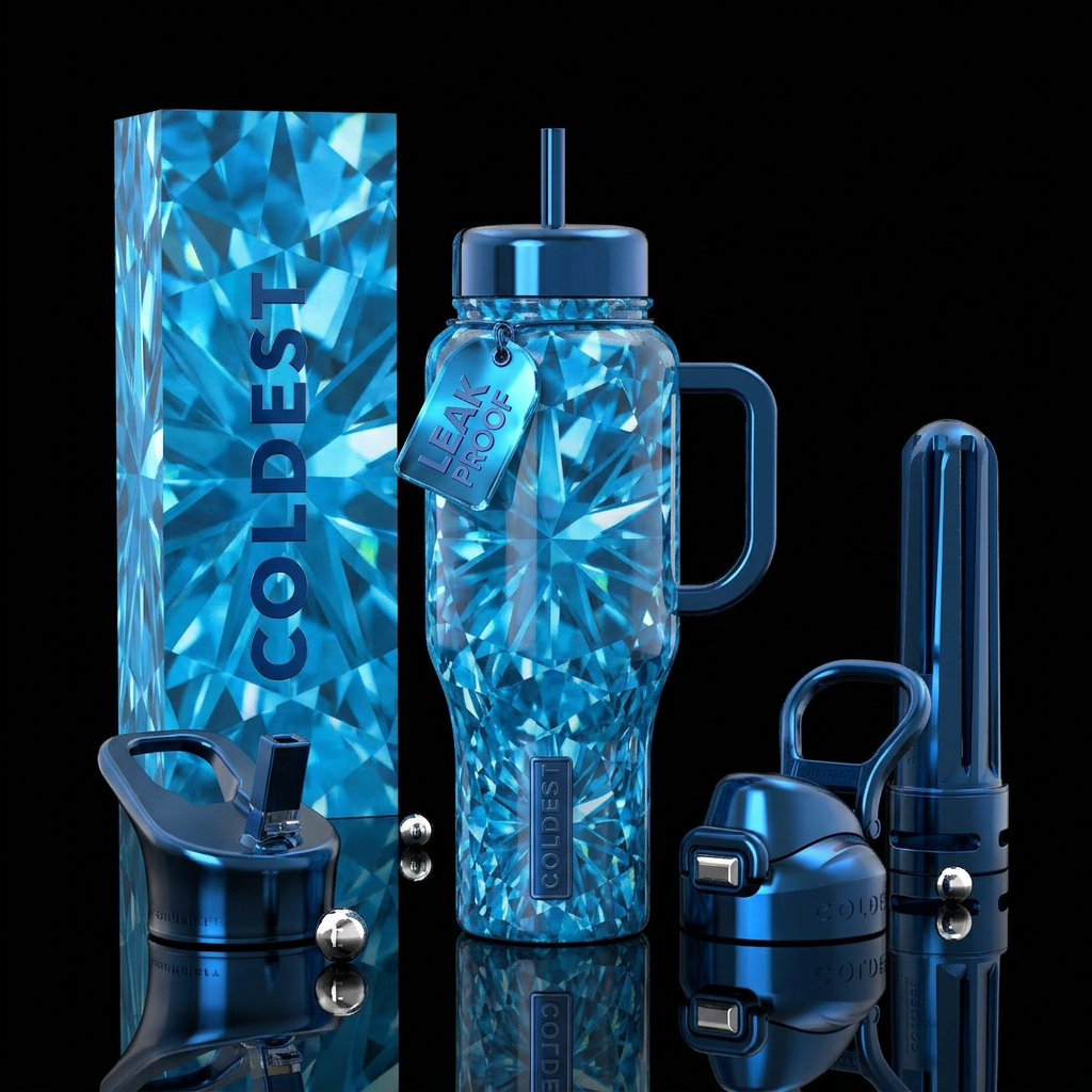 Blue Zircon water bottle design