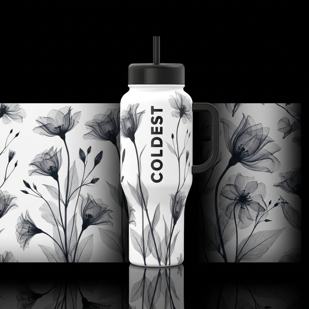 X-Ray Flower Art water bottle design