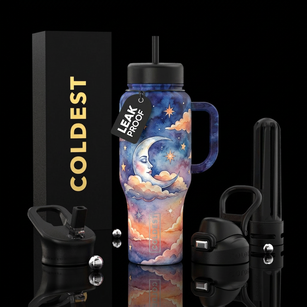 Moonrise water bottle design