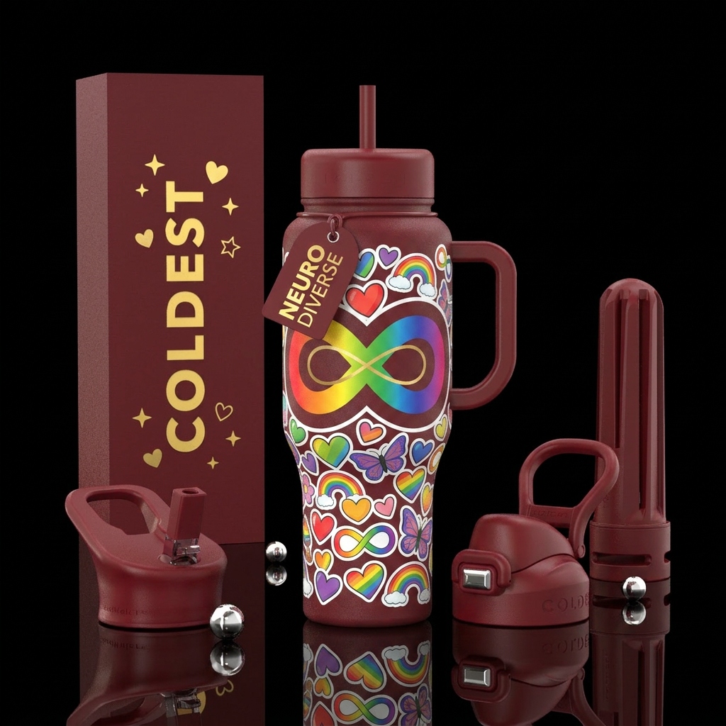 Autism Acceptance water bottle design