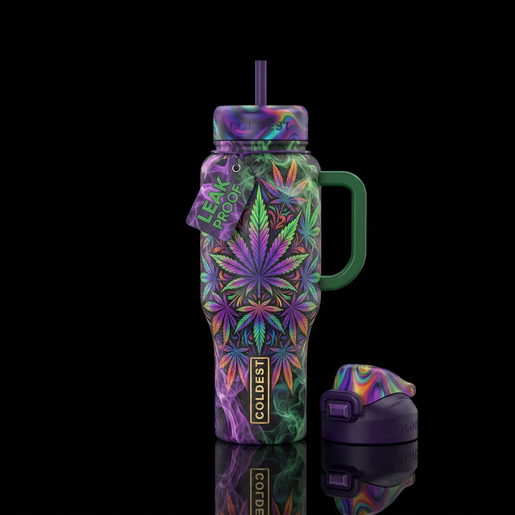 Cannabis water bottle design