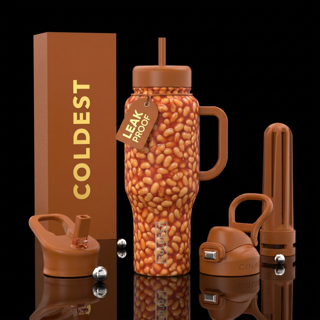 Baked Beans water bottle design