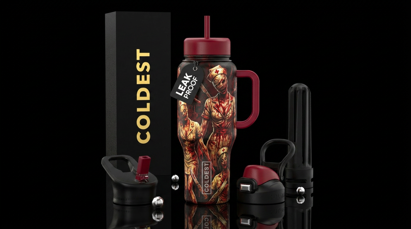 Hospital Horror water bottle design