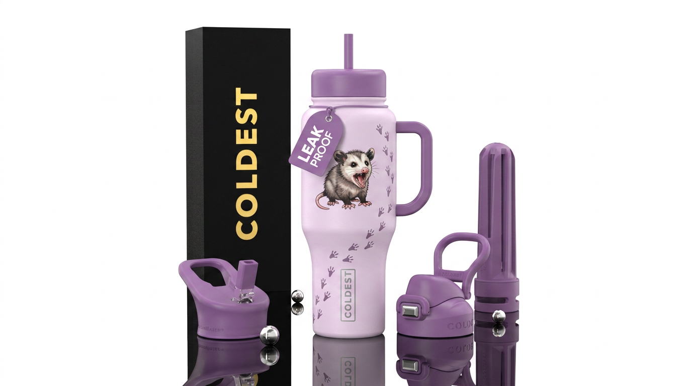 Baby Opossum water bottle design