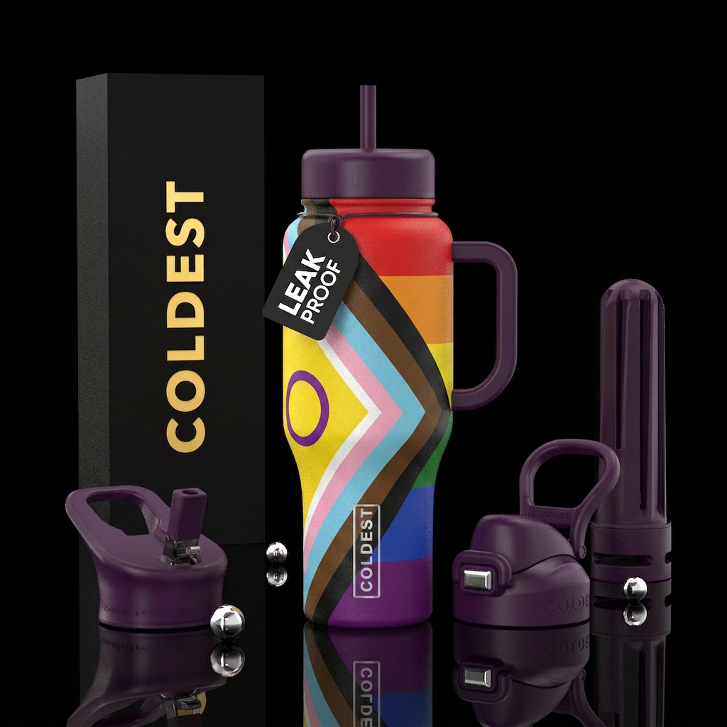 Intersex-Inclusive Progress Pride Flag water bottle design