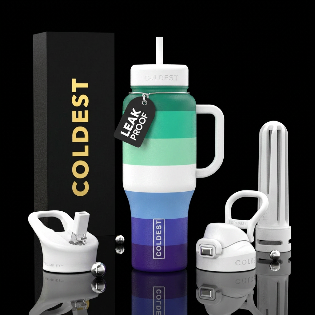 Ocean Gay Men's Pride Flag (7-Stripe Version) water bottle design