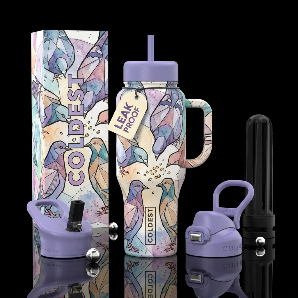 Pigeons water bottle design