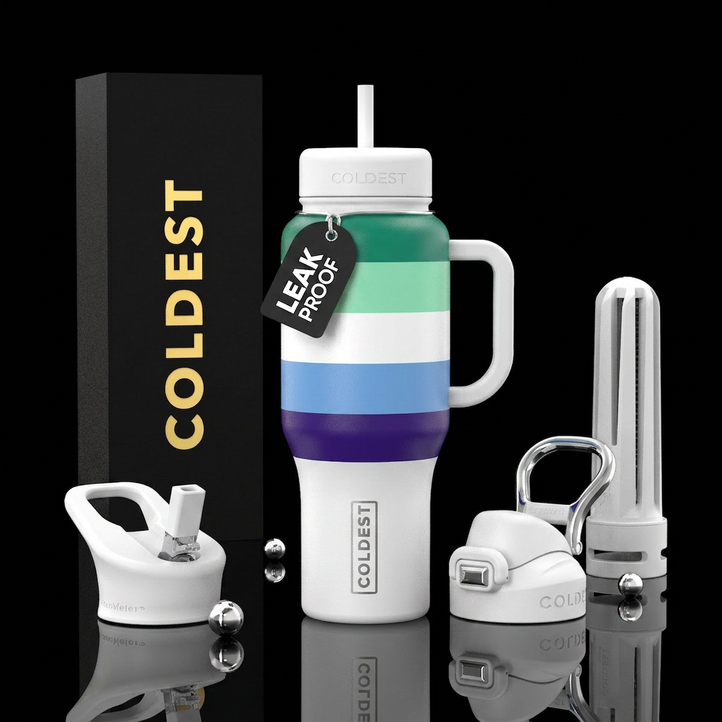 Gay Men's Pride Flag (5-Stripe Version) water bottle design