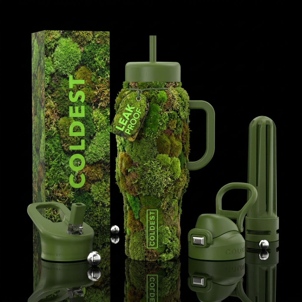 Moss Garden water bottle design
