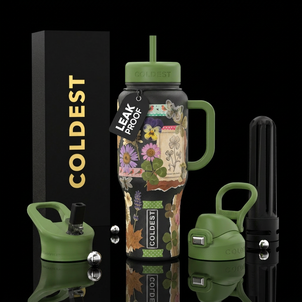 Plant Scrapbook water bottle design