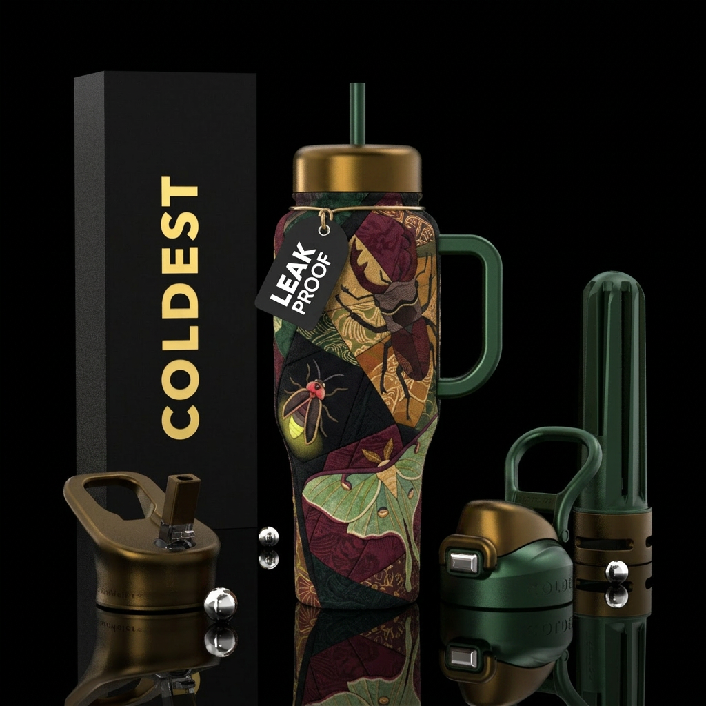 Bug Quilt water bottle design