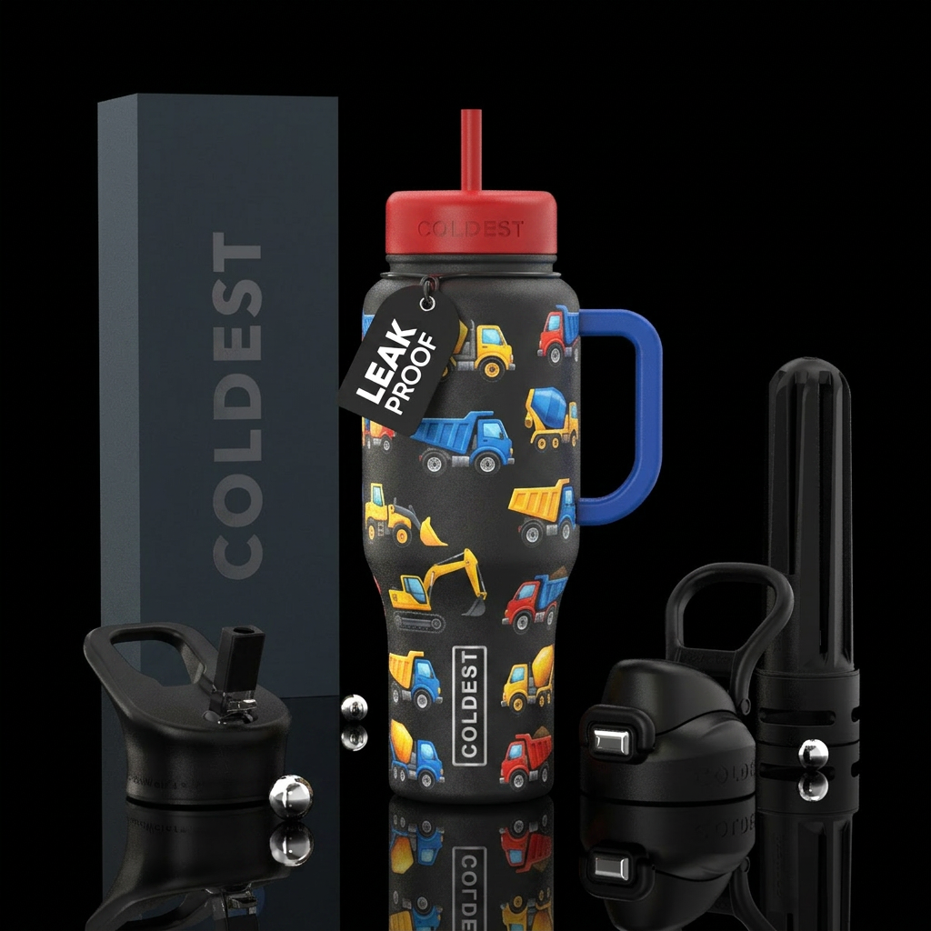 Baby trucks water bottle design