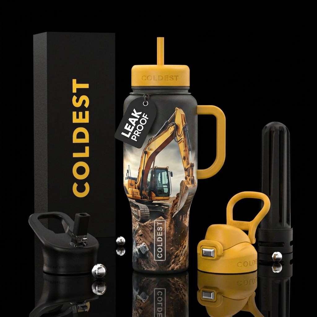 Excavator water bottle design
