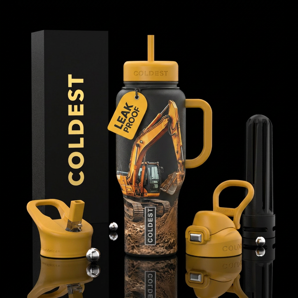 Excavator water bottle design