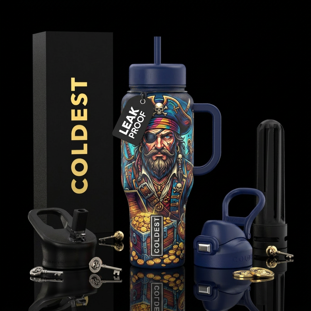 Pirate water bottle design