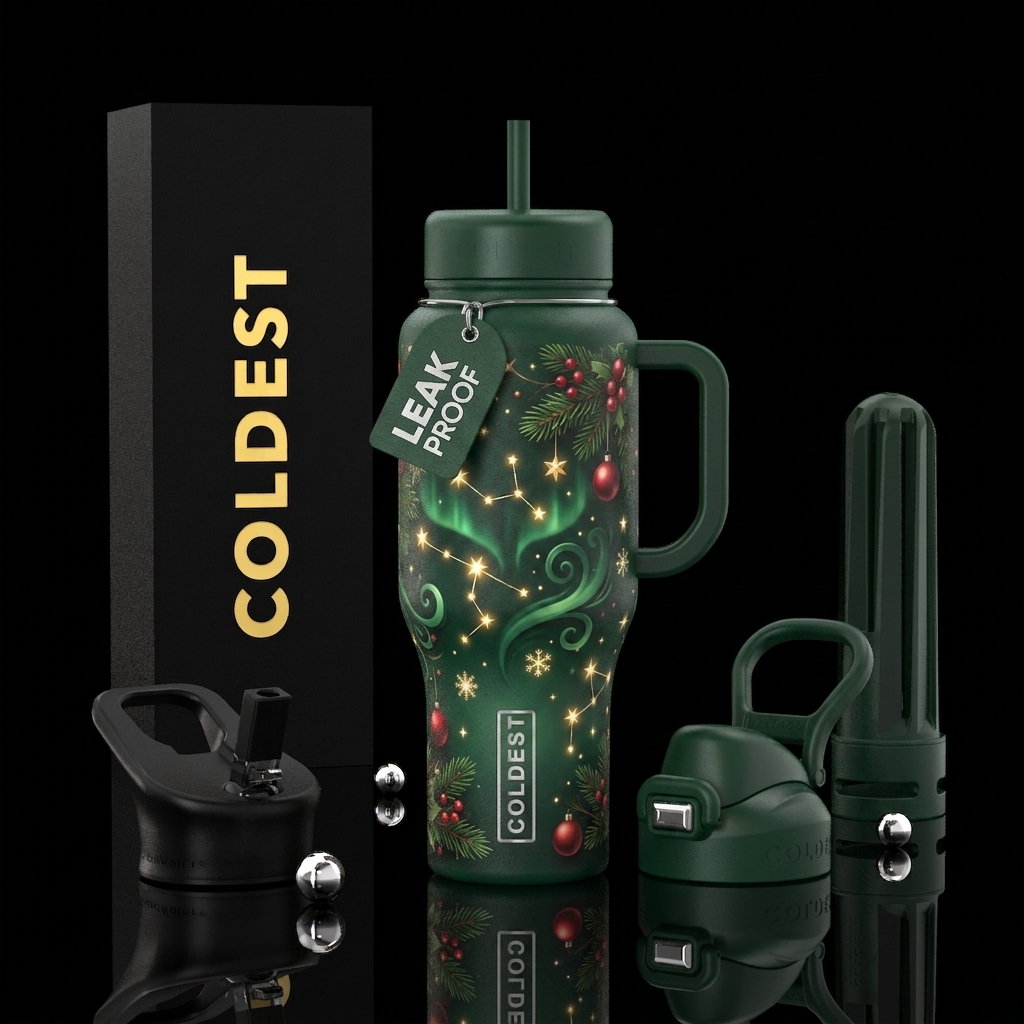 Magical Christmas water bottle design
