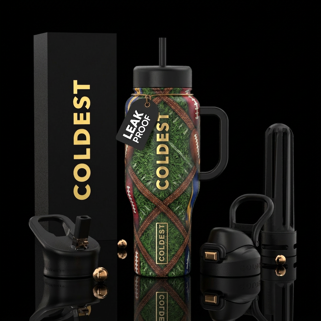 Football season water bottle design