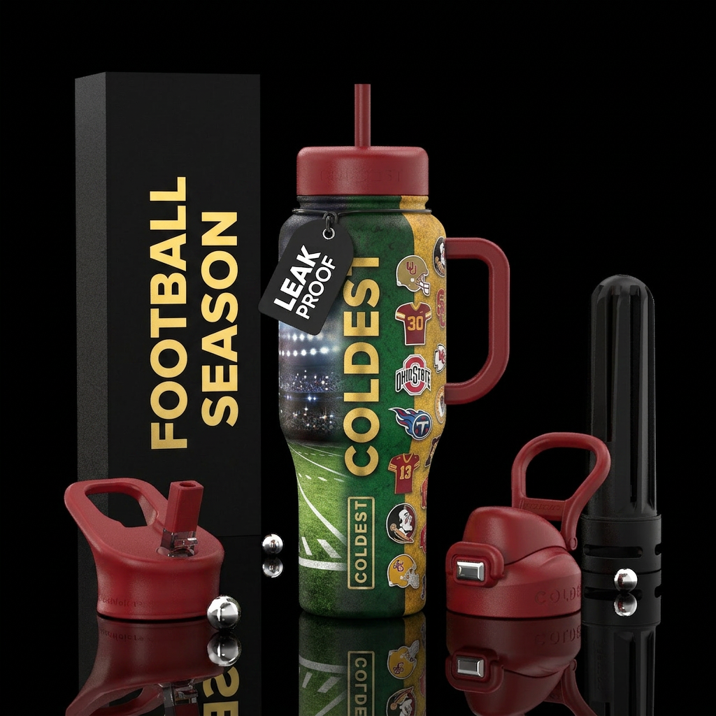 Football season water bottle design