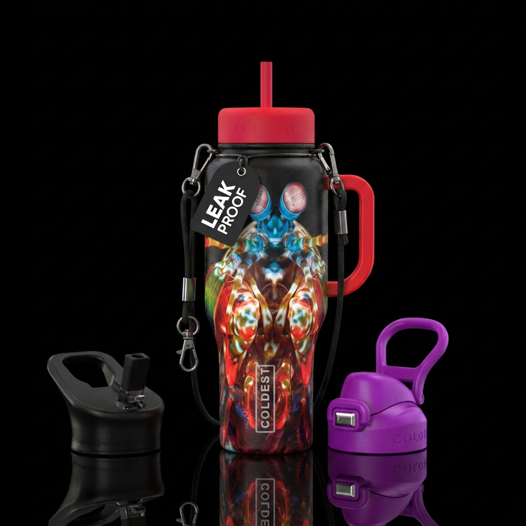 Mantis shrimp water bottle design