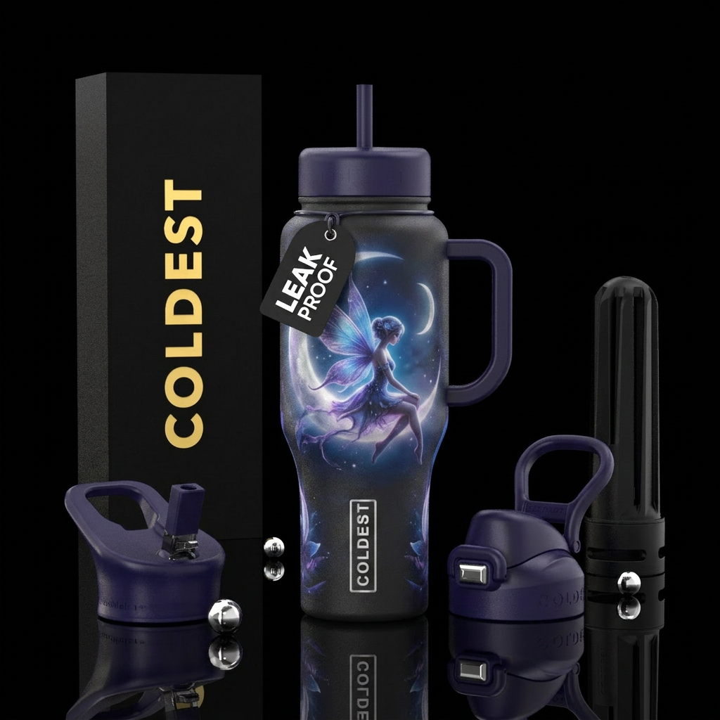Moonlight and fairy water bottle design