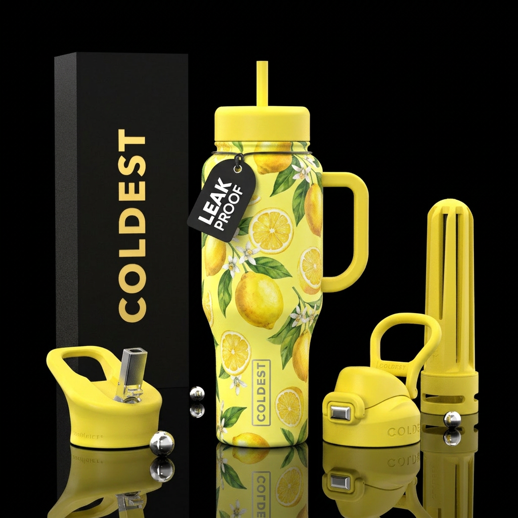 Lemon summer water bottle design