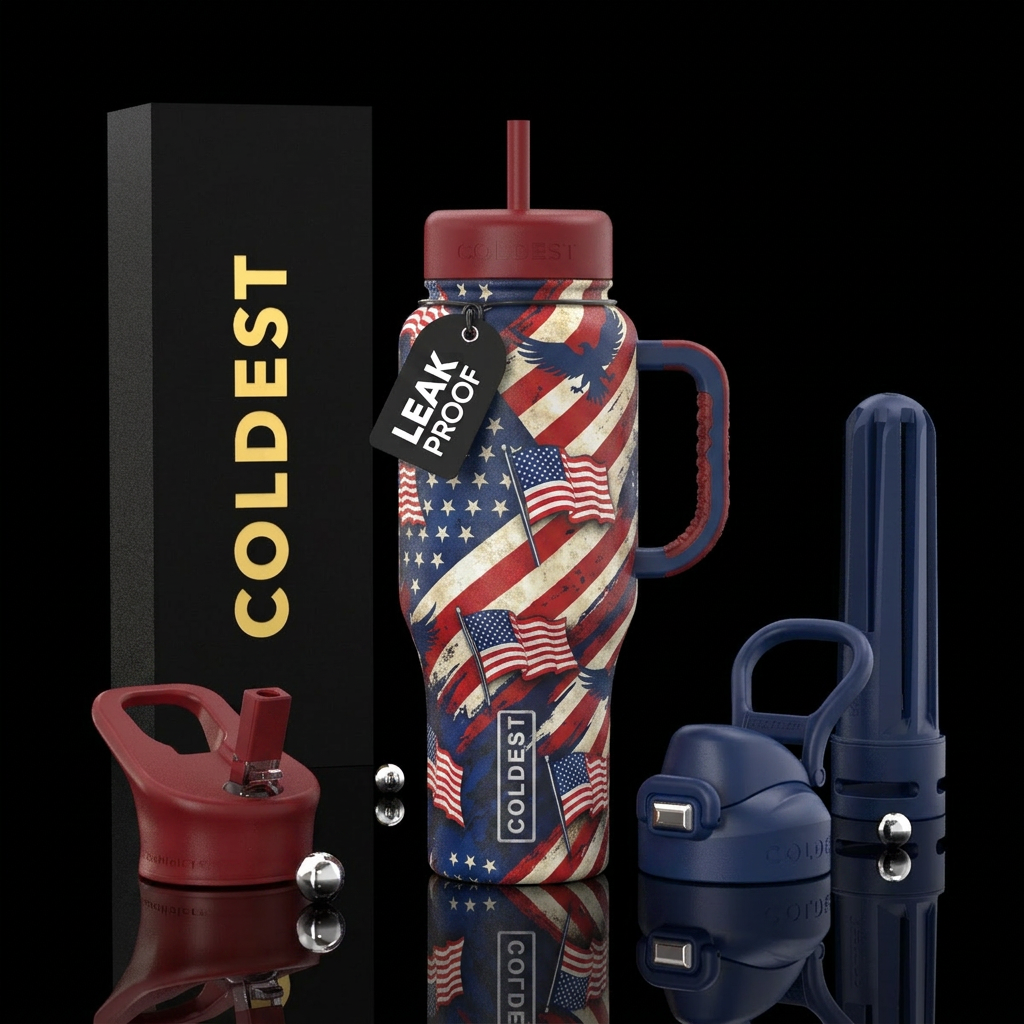 Patriotic texture bottle design water bottle design