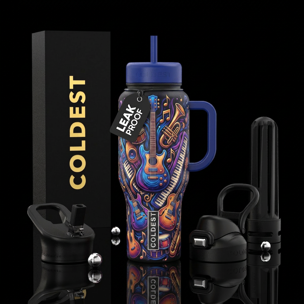 Music water bottle design