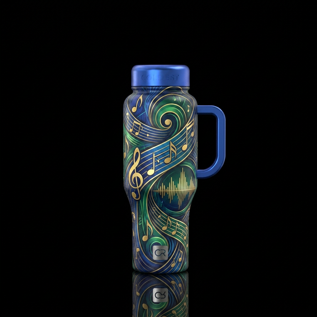 Music water bottle design