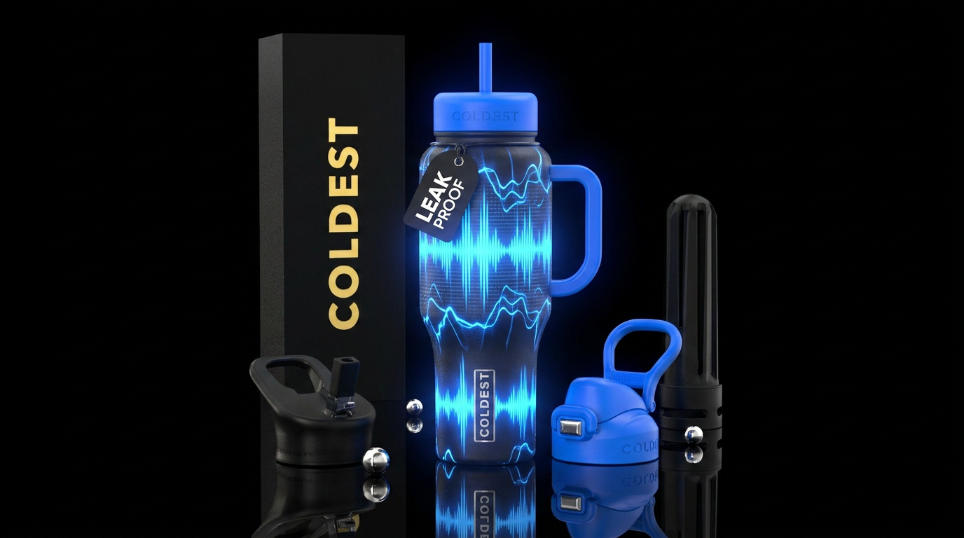 Music with glow in the dark beat water bottle design