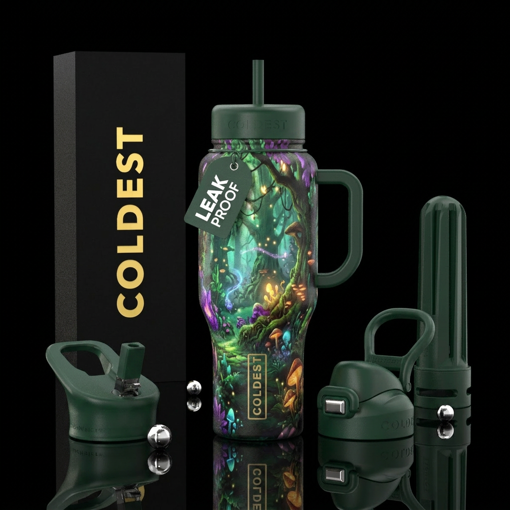 Enchanted forest water bottle design
