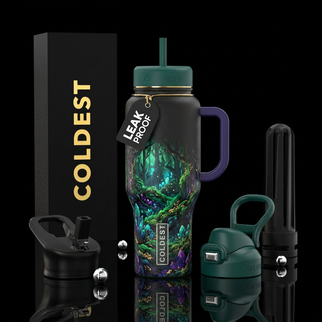 Enchanted forest water bottle design
