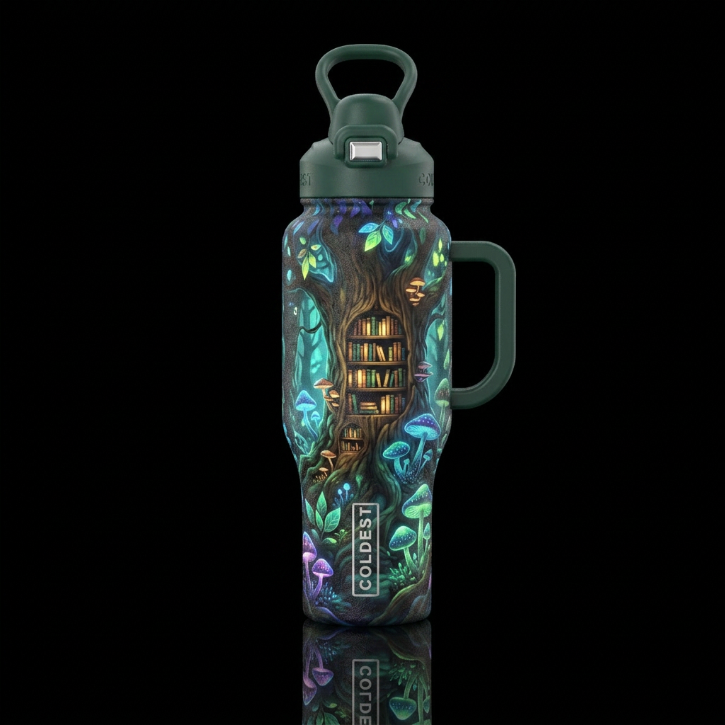 Enchanted reader water bottle design