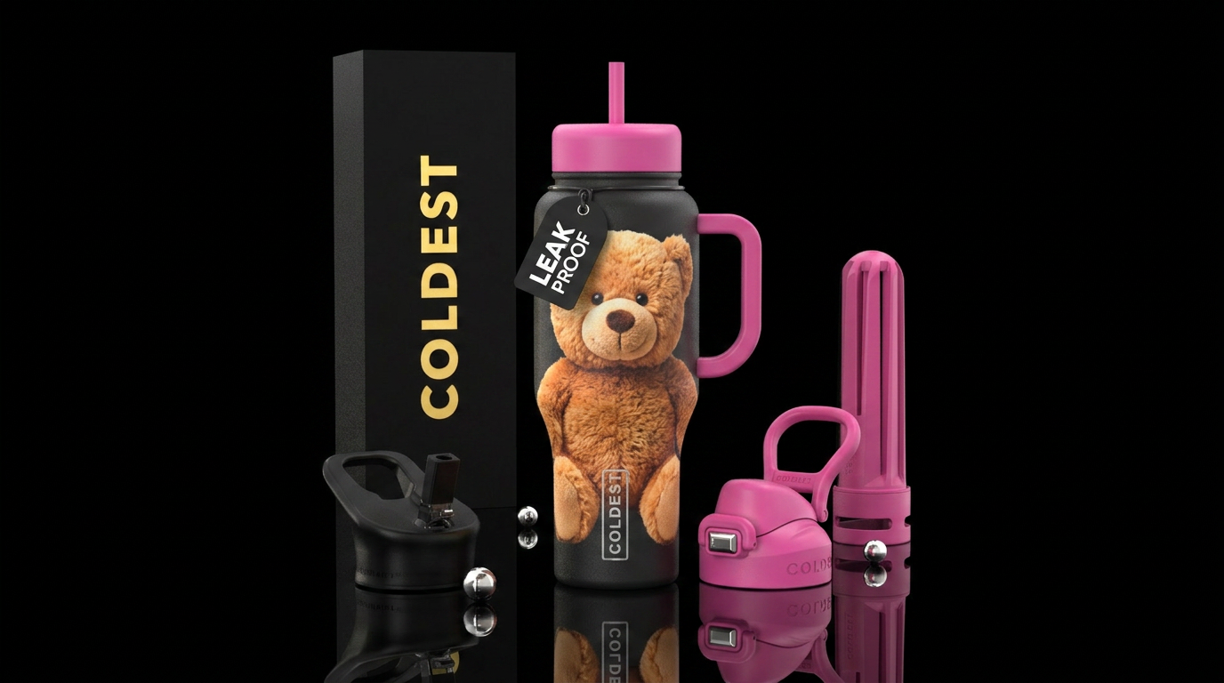 Teddy bear water bottle design