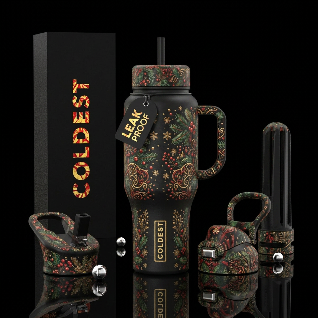 Christmas water bottle design
