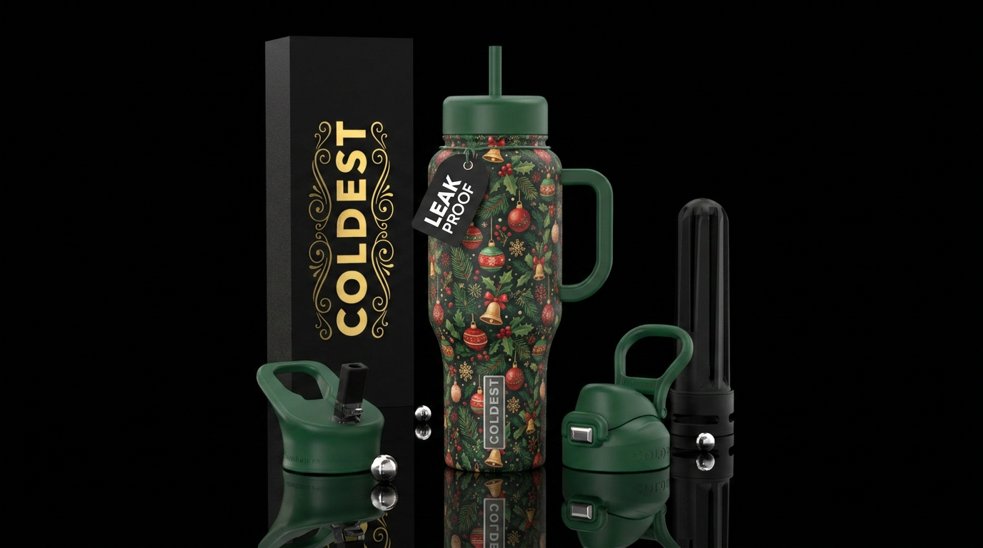 Christmas water bottle design