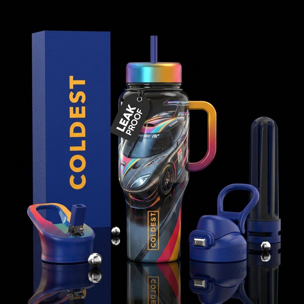 Race car water bottle design