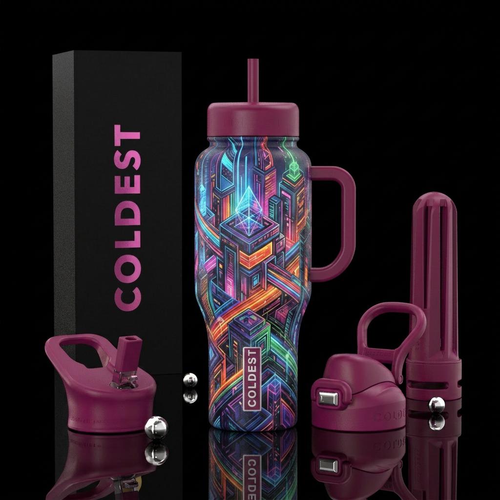 Futuristic architecture water bottle design
