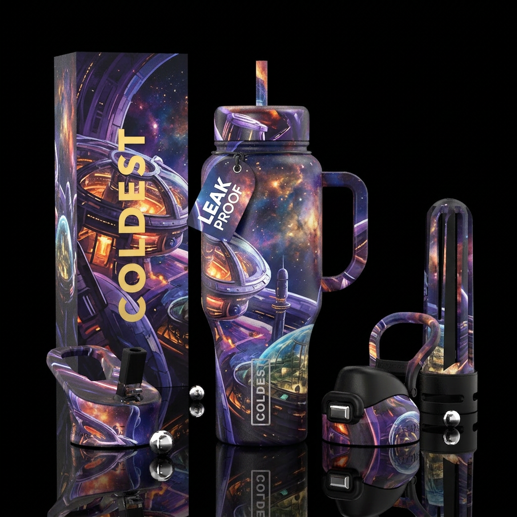 Space architecture water bottle design