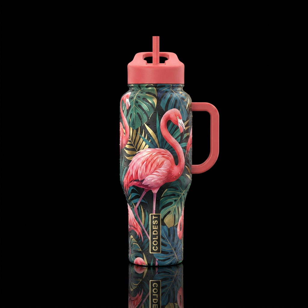 Flamingo water bottle design