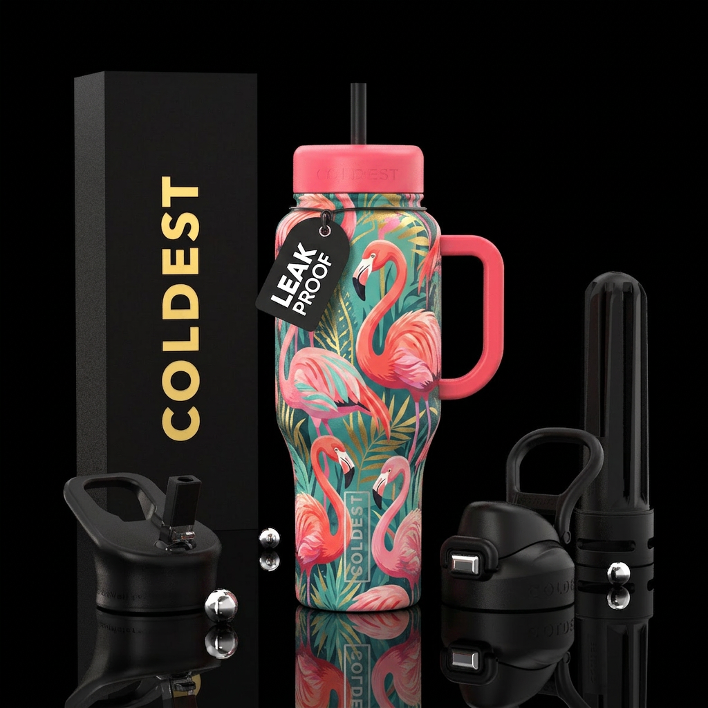 Flamingo water bottle design