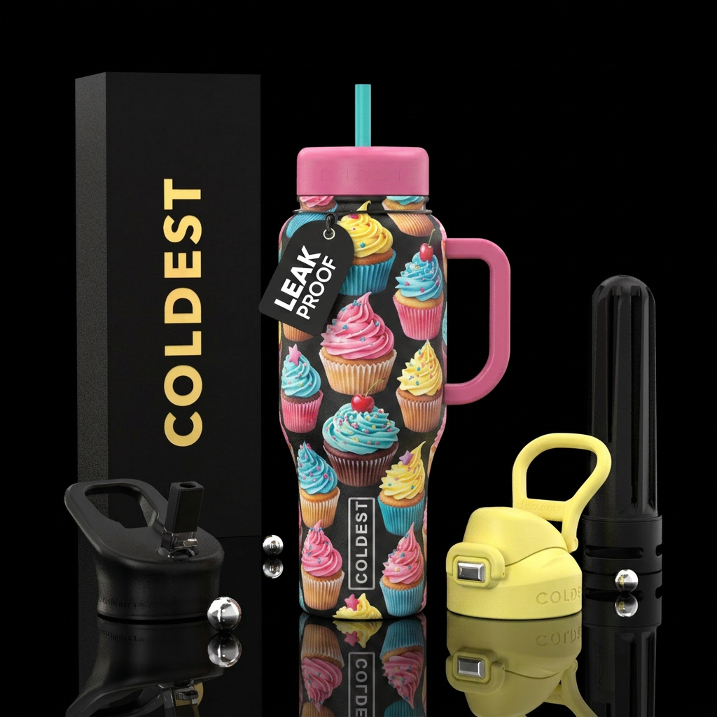 Cupcakes water bottle design
