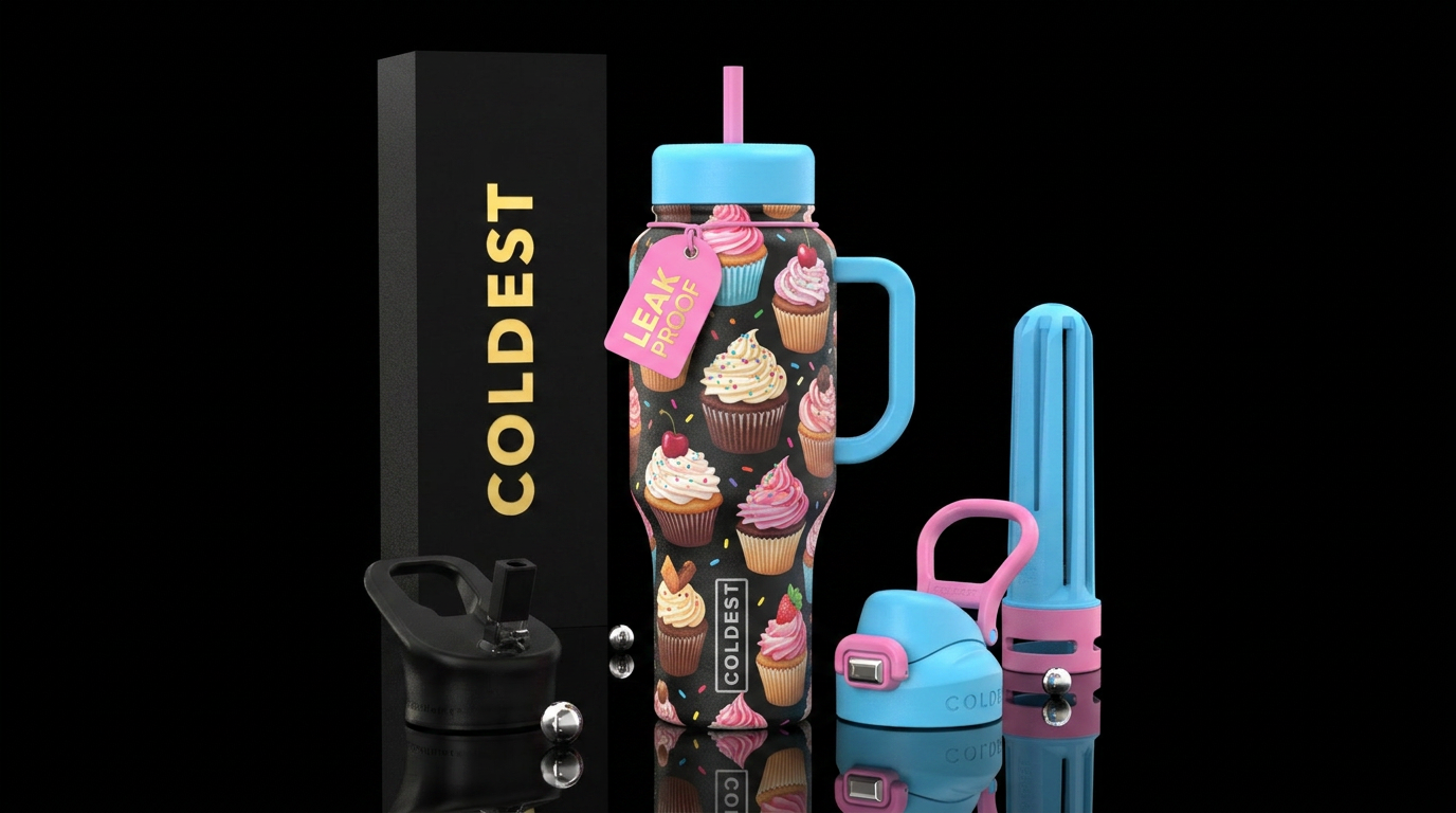 Cupcakes water bottle design